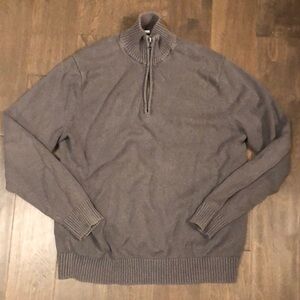 GAP Men's 1/4 zip Gray Sweater 100% cotton